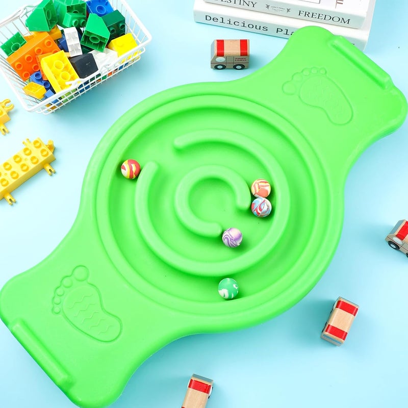 Seenelling Maze Balance Board for Kids Plastic Wobble Rocker Balance Board with Mini Balls Load 220lb Balance Game with Handles for Toddler Balancing Exercise Equipment Game, 24.5 x 11.8 Inch - Image 3